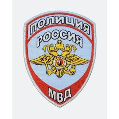 Нарукавный знак ПОЛИЦИЯ (ОРЁЛ) 100мм, Голубой/Красный