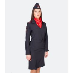 Платье ПОЛИЦИЯ д/р с платком, Тёмно-синее  (60/6 (176))