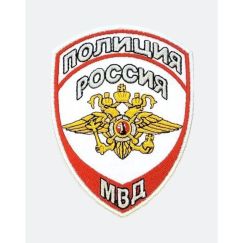 Нарукавный знак ПОЛИЦИЯ (ОРЁЛ) 100мм, Белый/Красный 