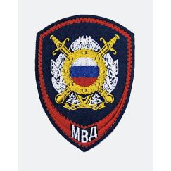 Нарукавный знак ПОЛИЦИЯ (ЩИТ и МЕЧ) 100 мм, Тёмно-синий/Красный