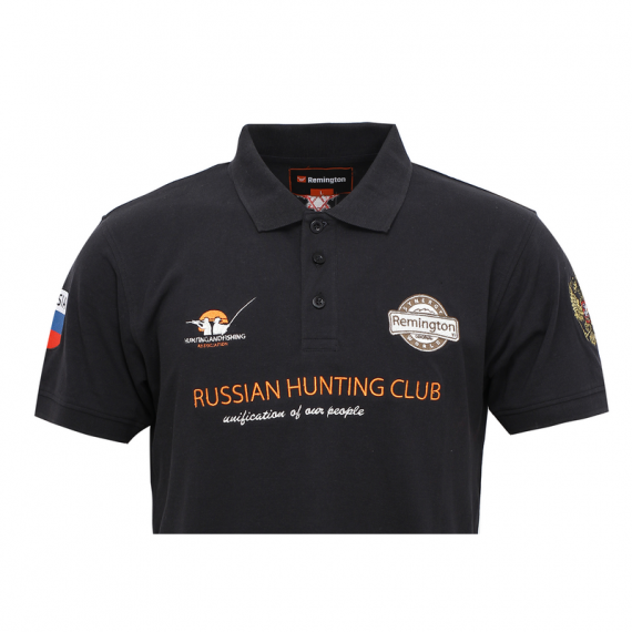 Футболка Remington Men’s Short Sleeve Polo Black R Neck Tshirt