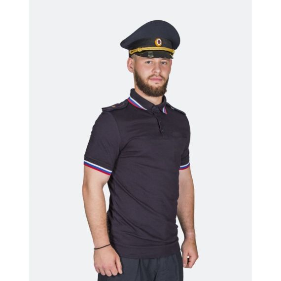 Рубашка поло ПОЛИЦИЯ М-560 к/р, Синяя триколор (48/1 (158-164))