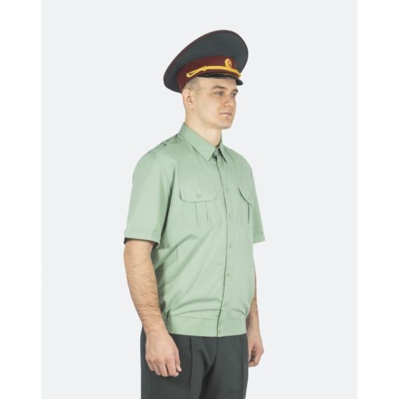 Рубашка офисная РОСГВАРДИЯ к/р на резинке, Спаржа (41/2)