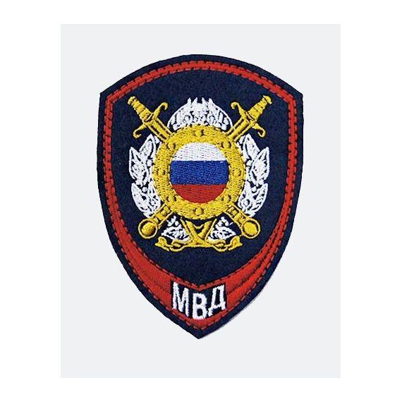Нарукавный знак ПОЛИЦИЯ (ЩИТ и МЕЧ) 100 мм, Тёмно-синий/Красный